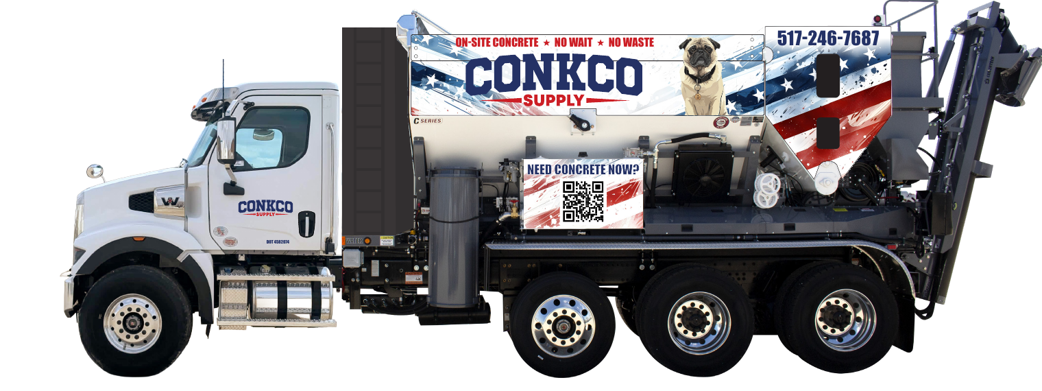 ConkCo Supply on-site concrete truck